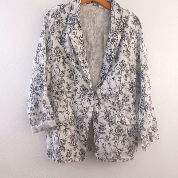 JOIE 100% linen floral blazer size large NWT new blazer revolve brand - Picture 1 of 6